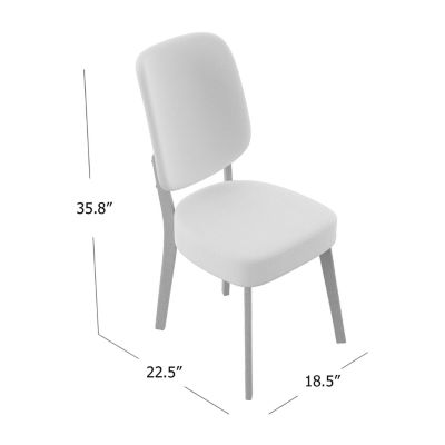 Breuer Mid-Century Modern Armless Dining Chairs in Linen -Set of 2