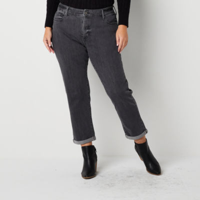 St. John's Bay - Plus Womens Mid Rise Relaxed Fit Jean