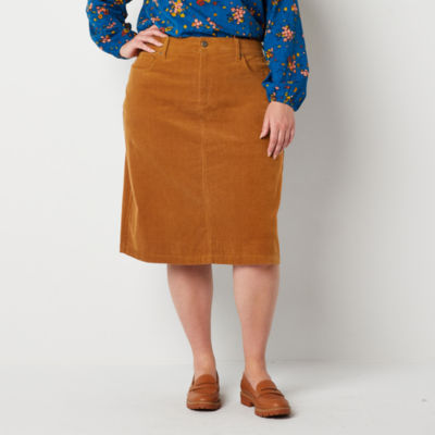 Plus size outlet corduroy skirt qvc