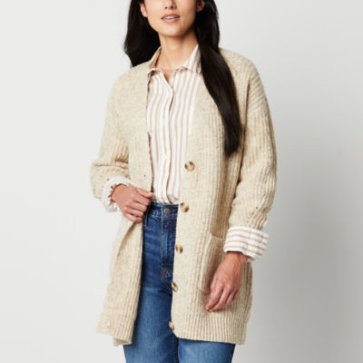 a.n.a Womens Long Sleeve Button Cardigan - JCPenney