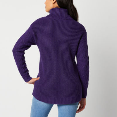 St. John's Bay Womens Turtleneck Long Sleeve Pullover Sweater