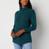 Deals on St. John's Bay Womens Turtleneck Long Sleeve Pullover Sweater