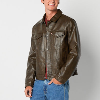Levi's® Mens Midweight Faux Leather Trucker Jacket