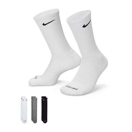 Nike Everyday Plus Cushioned Unisex Adult 3 Pair Crew Socks In Gray