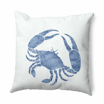 Crab Square Throw Pillow
