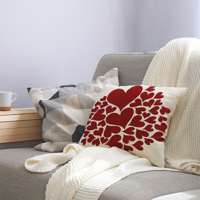 Hearts All Around Square Throw Pillow