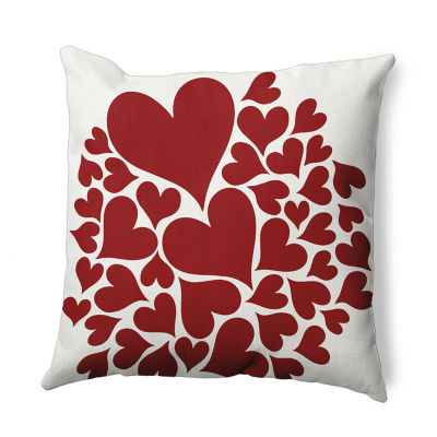 Hearts All Around Square Throw Pillow