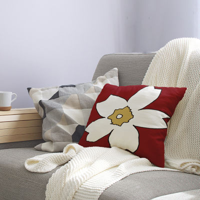 Big Flower Square Throw Pillow