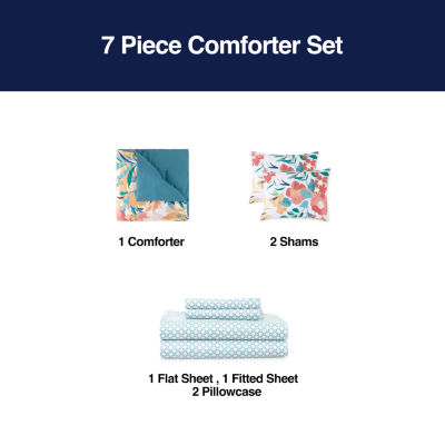 Home Expressions Raelynn Reversible Complete Bedding Set with Sheets