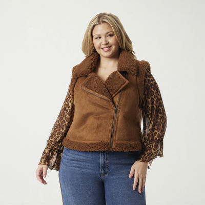 Faux Fur Jessica Simpson Fur Vest JS Jessica Simpson Womens Plus
