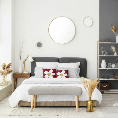 Big Flower Square Throw Pillow