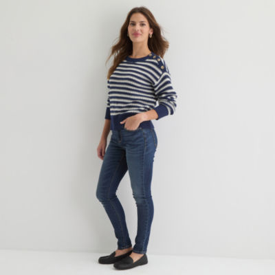 St. John's Bay Womens Crew Neck Long Sleeve Pullover Sweater