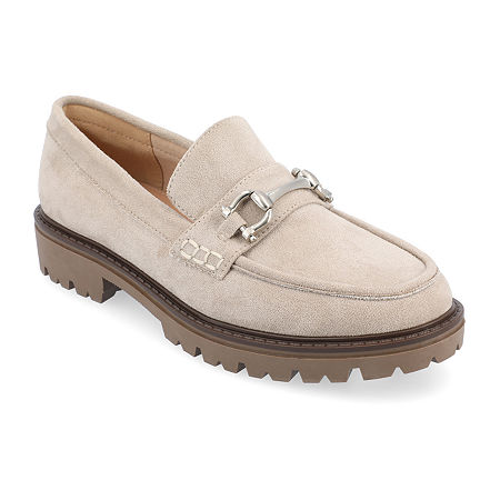 Journee Collection Jessamey Womens Moc Closed Toe Loafers, 7 Medium, Gray