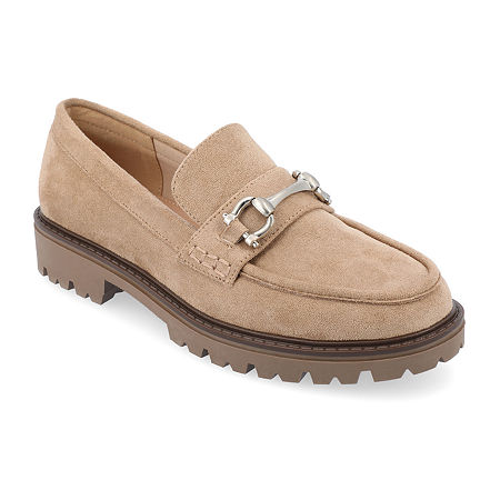 Journee Collection Jessamey Womens Moc Closed Toe Loafers, 12 Medium, Beige