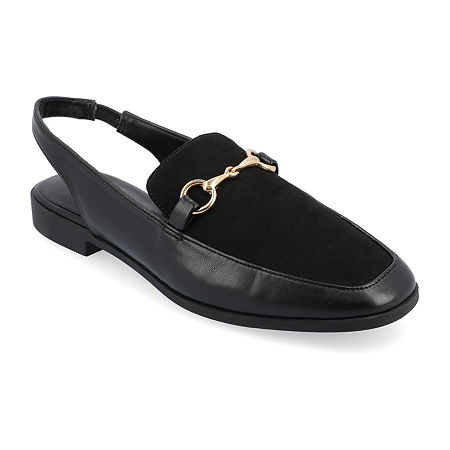 Journee Collection Lainey Womens Square Closed Toe Mules, 10 Medium, Black