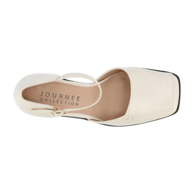 Journee Collection Womens Evangeline Moc Closed Toe Stacked Heel Pumps
