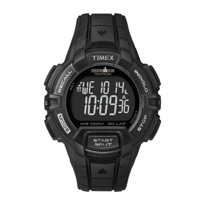 Timex® Ironman Rugged Mens 30-Lap Black Dial Watch