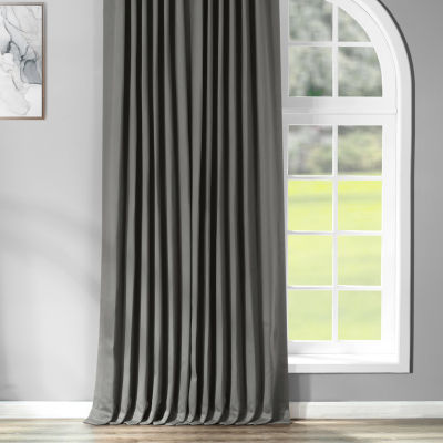 Exclusive Fabrics & Furnishing Solid Extra Wide Rod Pocket Back Tab Light-Filtering Single Curtain Panel