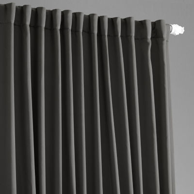 Exclusive Fabrics & Furnishing Solid Extra Wide Rod Pocket Back Tab Light-Filtering Single Curtain Panel