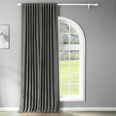 Exclusive Fabrics & Furnishing Solid Extra Wide Rod Pocket Back Tab Light-Filtering Single Curtain Panel