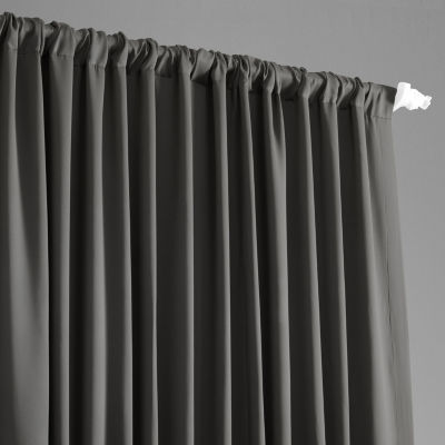 Exclusive Fabrics & Furnishing Solid Extra Wide Rod Pocket Back Tab Light-Filtering Single Curtain Panel