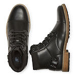 JF J.Ferrar Mens Riverside Stacked Heel Lace Up Boots, Color: Black - JCPenney