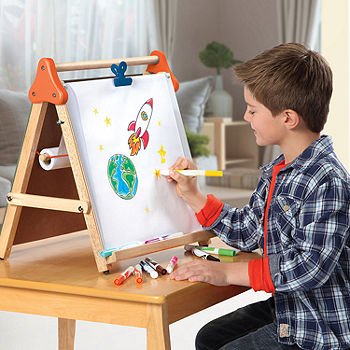 Children Painting Easle & Blackboard Wooden Art Easel Kids Act