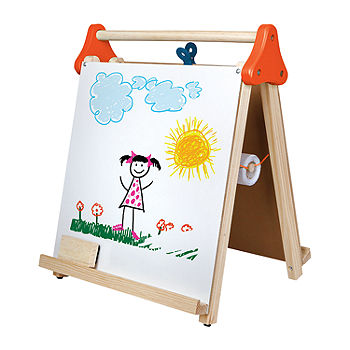 3 in 1 Kids Easel Stand for Painting with Drawing Paper Chalkboard & White  Bo