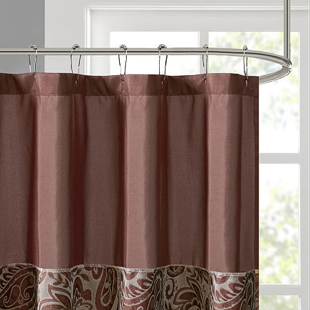 Madison Park Whitman Shower Curtain, One Size, Red