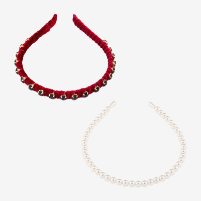 Bijoux Bar Red Rhinestone 2-pc. Womens Headband