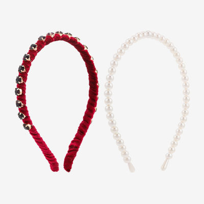 Bijoux Bar Red Rhinestone 2-pc. Womens Headband