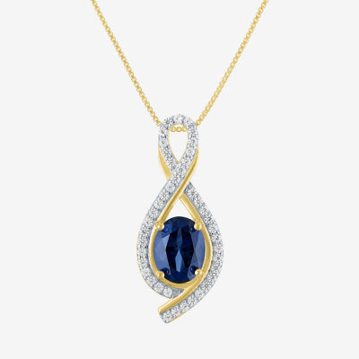 Lab Created Blue Sapphire 14K Gold Over Silver Jewelry Set