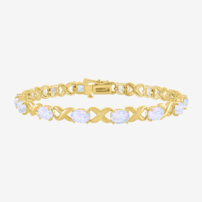 14K Gold Over Silver 7.5 Inch Link Bracelet