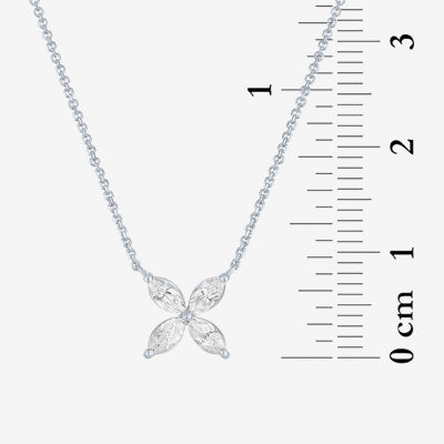 Diamond Addiction (G-H / Si2-I1) Womens 1/3 CT. T.W. Lab Grown White Diamond 10K White Gold Flower Pendant Necklaces