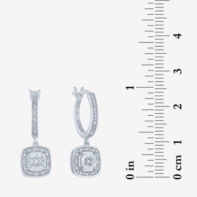 Yes, Please! 1/10 CT. T.W. Mined Diamond Sterling Silver 25mm Hoop Earrings