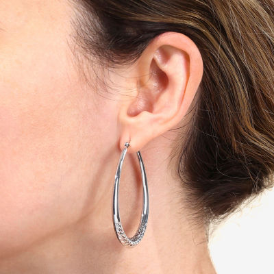 Sterling Silver 49.5mm Hoop Earrings