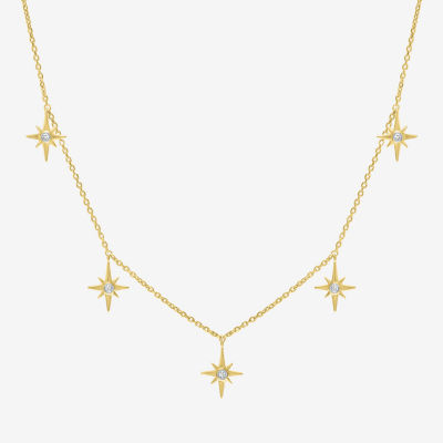 Diamond Addiction (G-H / Si2-I1) North Star Womens Diamond Accent Lab Grown White Diamond 14K Gold Over Silver Star 2-pc. Jewelry Set