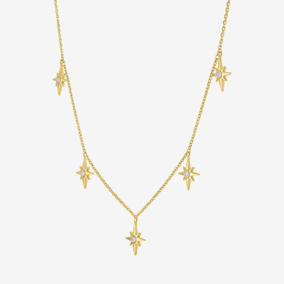 Diamond Addiction (G-H / Si2-I1) North Star Womens Diamond Accent Lab Grown White Diamond 14K Gold Over Silver Star 2-pc. Jewelry Set