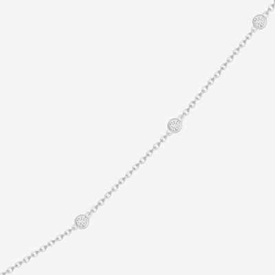Womens 1/10 CT. T.W. Natural White Diamond Sterling Silver 16 Inch Pendant Necklace