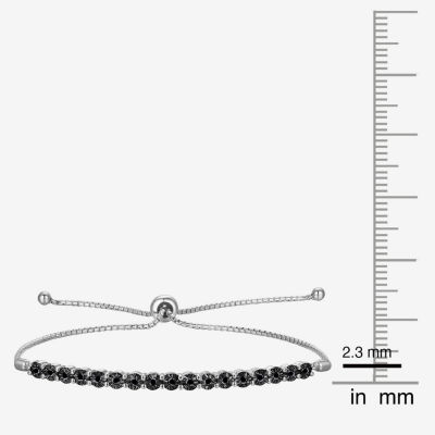 1/10 CT. T.W. Mined Black Diamond Sterling Silver Bolo Bracelet
