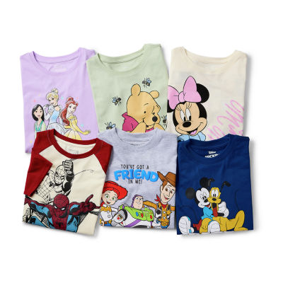 Disney Collection Little & Big Girls Crew Neck Short Sleeve Minnie Mouse Graphic T-Shirt