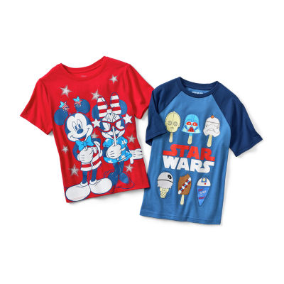 Disney Collection Little & Big Boys Crew Neck Short Sleeve Star Wars Graphic T-Shirt