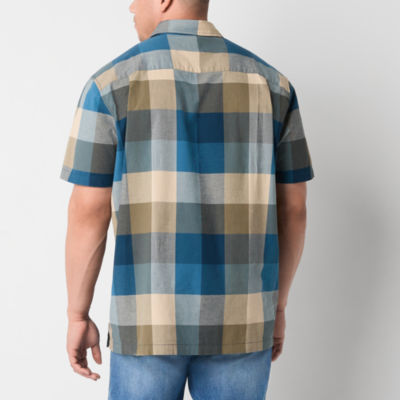 mutual weave Big and Tall Mens Classic Fit Short Sleeve Plaid Button-Down Shirt