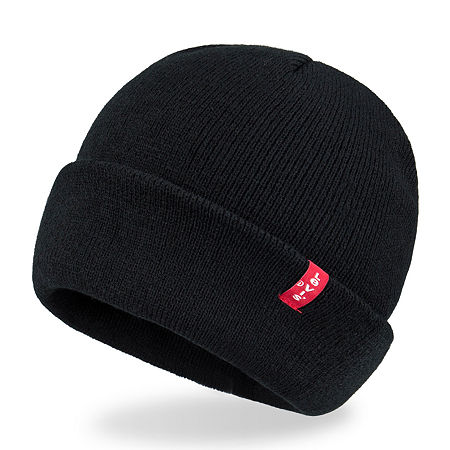 Levi's Beanie Stocking Stuffer Cold Weather Set, One Size, Black