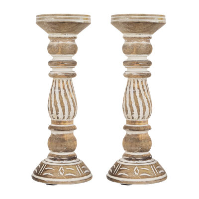 Northlight Brown Etched Antique 2-pc. Candle Holder