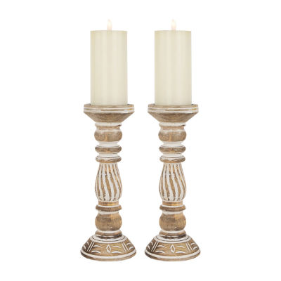 Northlight Brown Etched Antique 2-pc. Candle Holder