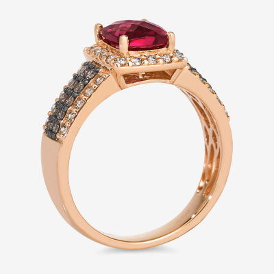 Le Vian® Ring featuring 1 1/2 cts. Raspberry Rhodolite®, 1/4 Chocolate Diamonds®, 3/8 Nude Diamonds™ set 14K Strawberry Gold®