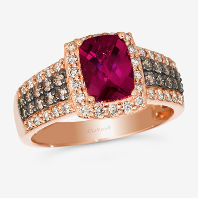 Le Vian® Ring featuring 1 1/2 cts. Raspberry Rhodolite®, 1/4 Chocolate Diamonds®, 3/8 Nude Diamonds™ set 14K Strawberry Gold®