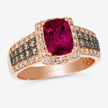 Le Vian Ring Featuring 1 1/2 Cts. Raspberry Rhodolite, 1/4 Cts. Chocolate Diamonds, 3/8 Cts. Nude Diamonds Set In 14K Strawberry Gold, 7