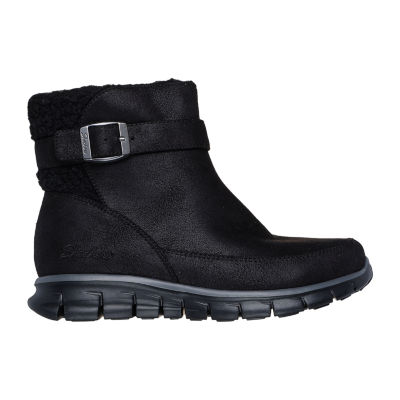 Skechers Synergy Skechers Black Leather Ankle Boots Skechers